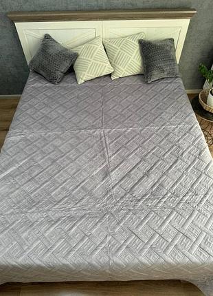 Велюрове покривало паркет лавандове tsh2