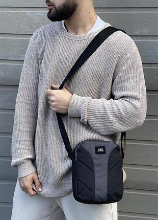 Борсетка серая с черным tommy hilfiger tsh2