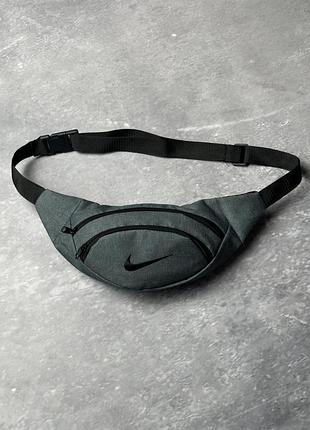 Бананка темно-серый меланж nike с черным лого tsh2