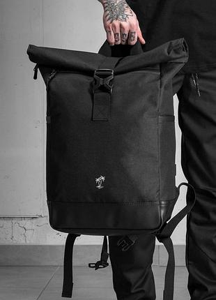 Повседневный рюкзак роллтоп школьный without с принтом palm black tsh2