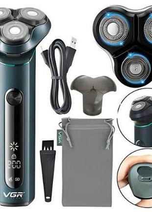 Электробритва портативная бритва vgr v-310 шейвер для бритья бороды и усов с аккумулятором tsh2
