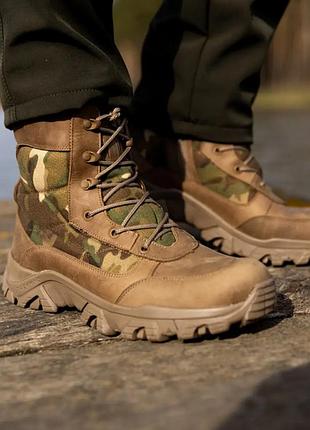 Берцы зимние crazy кожа койот, вставки cordura usa мультикам высота 17 см tsh2