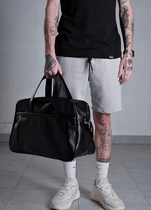 Шкіряна дорожня сумка without road black tsh2