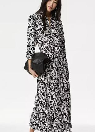 Платье-рубашка midaxе в цветочный принт m&amp;s