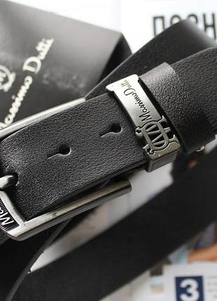 Чоловічий шкіряний ремінь пряжка срібло massimo dutti чорний tsh2