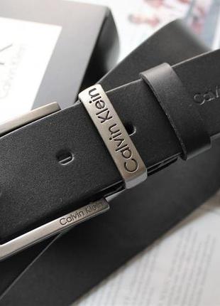 Мужской кожаный классический ремень calvin klein black tsh2