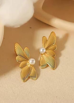 Сережки квіти нержавіюча сталь stainless steel