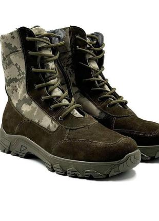 Тактические берцы зимние мех и ступинатор масло / пиксель tsh2