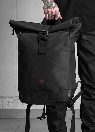 Повседневный рюкзак роллтоп школьный without с принтом rose black tsh2