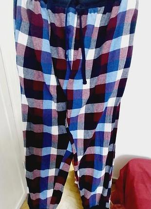 Штани піжама домашні фланель 100 бавовна у клітинку