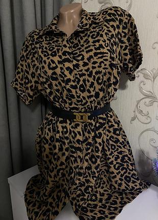 Жіноча сукня з принтом, леопардове