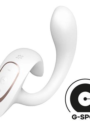 Вагінально-кліторальний вібратор satisfyer g for goddess 1 white, 2 мотори