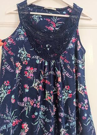 Вискозный топ блузка с кружевом george англия 16(44)р-р бренд оригинал