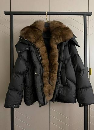 Куртка-бомбер натуральний пух і хутро