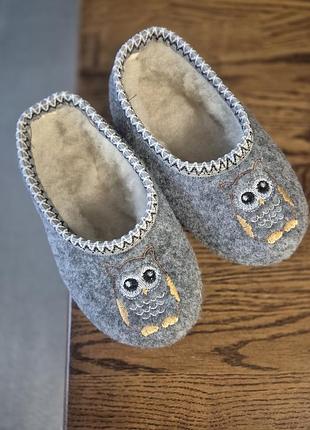 Тепленькие детские тапочки совы