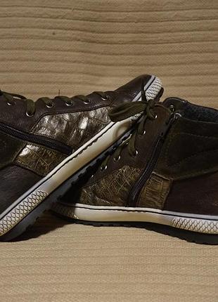 Утепленные темно-коричневые комбинированные кожаные сникерсы gabor германия 6 1/2 р. ( 26 см.)