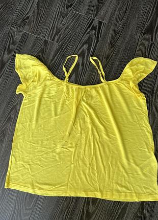Желтая майка футболка на бретелях