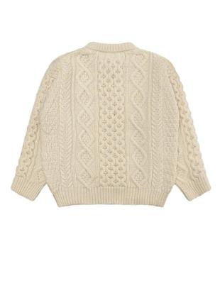 Ирландский теплый свитер шерстяной кремового цвета р s-m