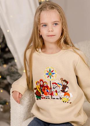 Вишитий світшот для дівчинки різдво.