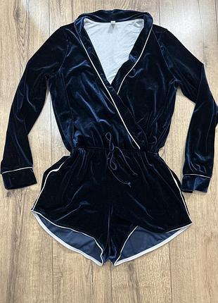 Комбенізон жіночий піжамний домашній королівський велюр