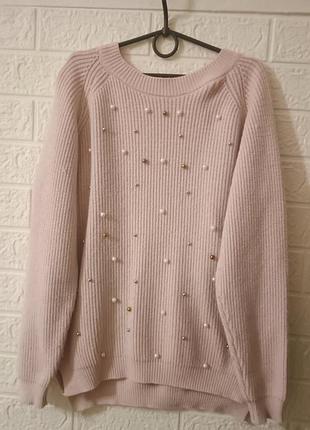 Теплий светр з бусінками 9 /10 р
