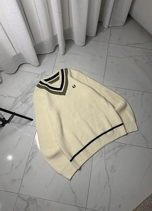 Fred perry striped v neck jumper men’s 2