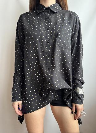 Асиметрична блуза сорочка рубашка в горошок