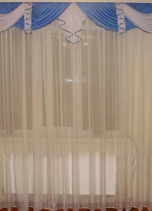 Ламбрикен васильковый классика 3м без бахромы