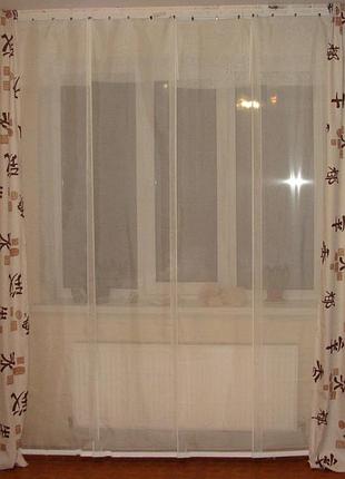 Комплект штор и тюль панельки иероглифы