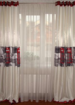 Шторы на люверсах лондон, комплект