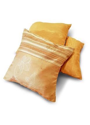 Комплект декоративных подушек firanka line 40х40см 2шт 25х15см 1шт золотой (п_0428)