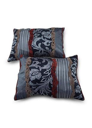 Комплект декоративних подушок firanka combi 35х25см 2шт чорні з сірим (п_0391)