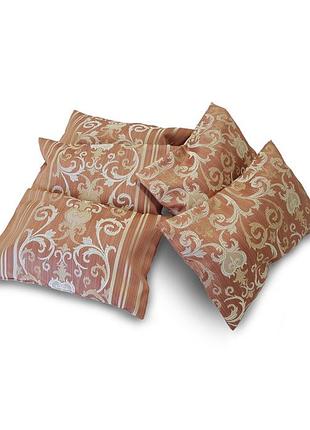Комплект декоративних подушок nancy firanka розмір 35х21см 5шт коричневі (п_0303)