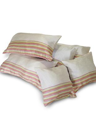 Комплект декоративних подушок firanka line 40х20см 3шт 22х22см 2шт 35х23см 1шт салатовий з молочним (п_0304)