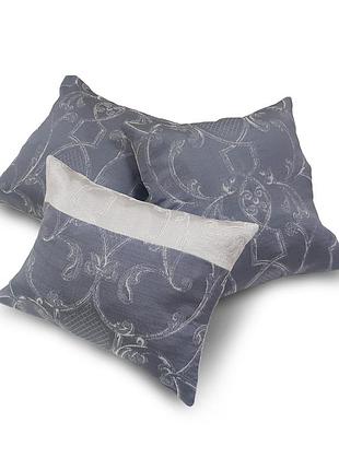 Комплект декоративних подушок firanka venzel 40х40см 1шт 37х37см 1шт 40х30см 1шт сірі з бежевим (п_0615)