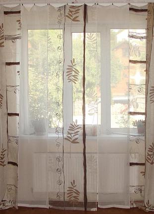Комплект панельных шторок лен