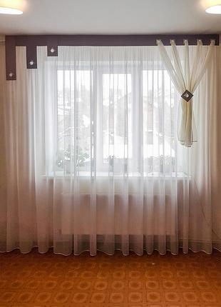 Жесткий ламбрекен firanka хай тек 2м50см светло сиреневый (33_5ж)