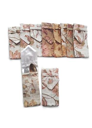 Набор чехлов для столовых приборов firanka plants 10шт универсальные, 9х20см цветные (1_2кх)