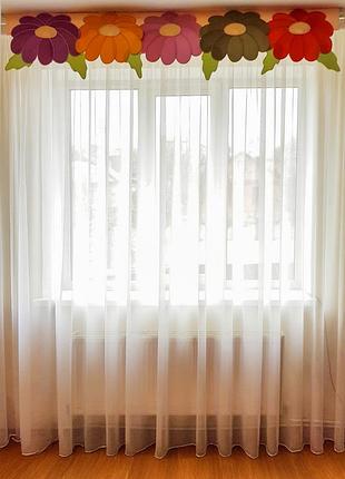 Жесткий ламбрекен firanka ромашки 2м разноцветные (90_2ж)