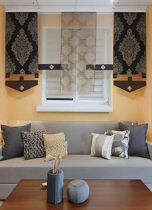 Комплект панельных занавесок firanka damask 250см венге (22_4п)