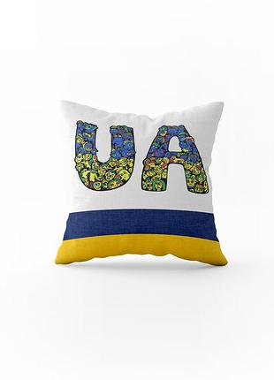 Декоративна подушка з принтом firanka ua 1шт 40х40см молочний (па_28)