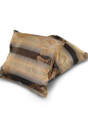 Комплект декоративных подушек firanka flowers 35х35см 2шт коричневые с песочным (п_0461)