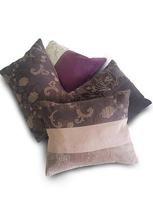 Комплект декоративних подушок firanka venzel 35х20см 4шт коричневі (п_0677)
