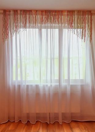 Ламбрекен firanka водоспад штора з фатину 200см кольорова (8_4c)