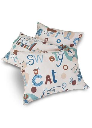 Комплект декоративних подушок firanka cats 45х35см 3шт молочні (п_0626)