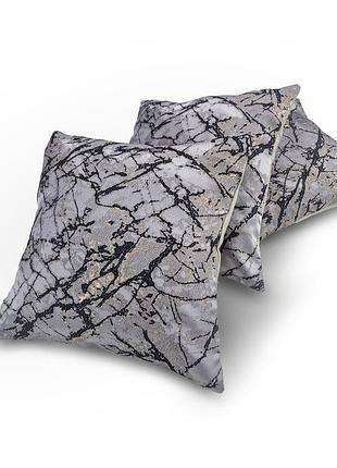 Комплект декоративних подушок firanka abstract 40х40см 3шт сірі з чорним (п_0759)
