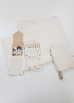 Комплект для сервировки firanka вензель раннер 1шт, салфетки 4шт прихватка 1шт, чехлы для приборов 4шт (1_4ч)