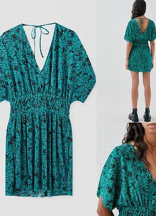 Сукня-кімоно з відкритою спинкою від pull&bear кольору морської хвилі