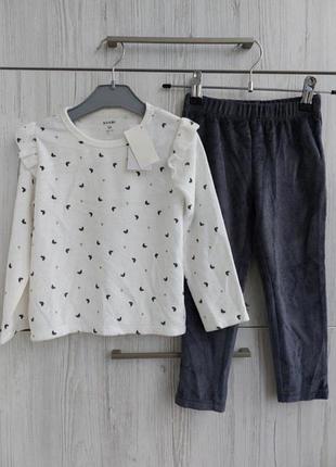 Брендовая велюровая пижама на рост 90-97