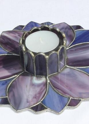 Витражный подсвечник "лотос"